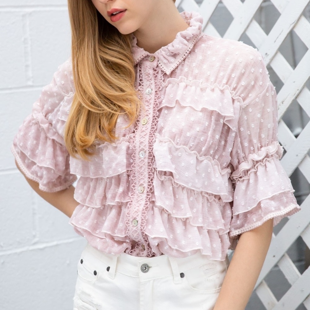Pink Ruffle Top
